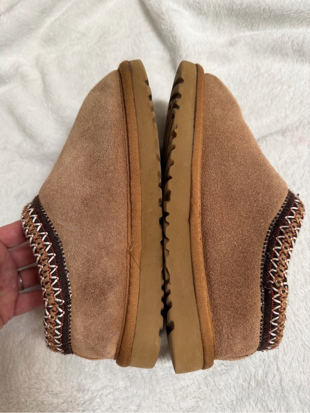 UGG Tasman Chestnut Suede Shearling Slippers Womens Approx Size 8 - Picture 4 of 9